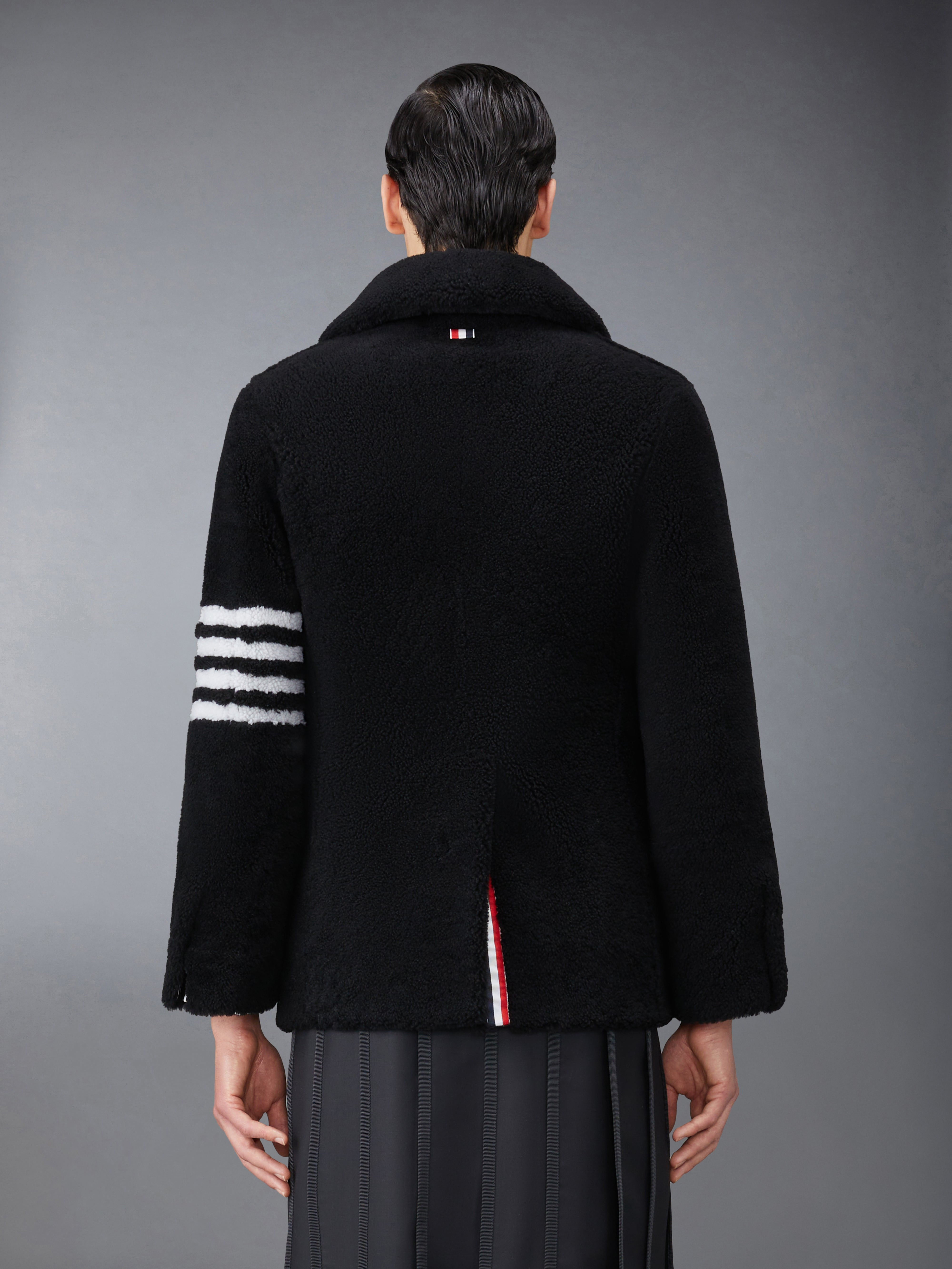 Shearling 4-Bar Peacoat - 2