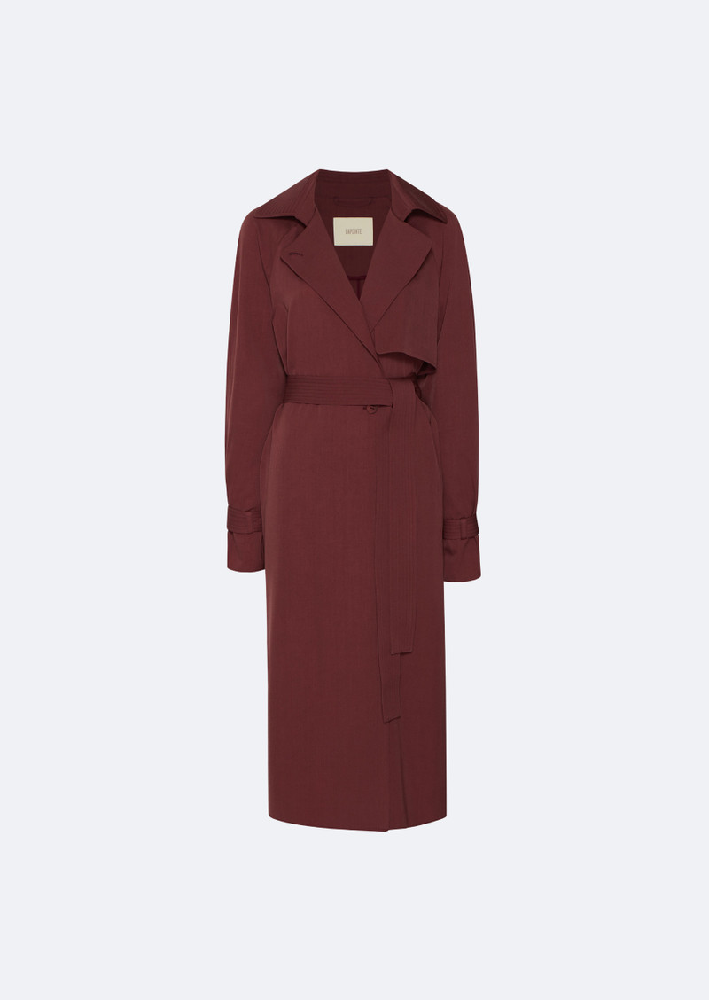 LAPOINTE Wool Belted Trench Coat outlook