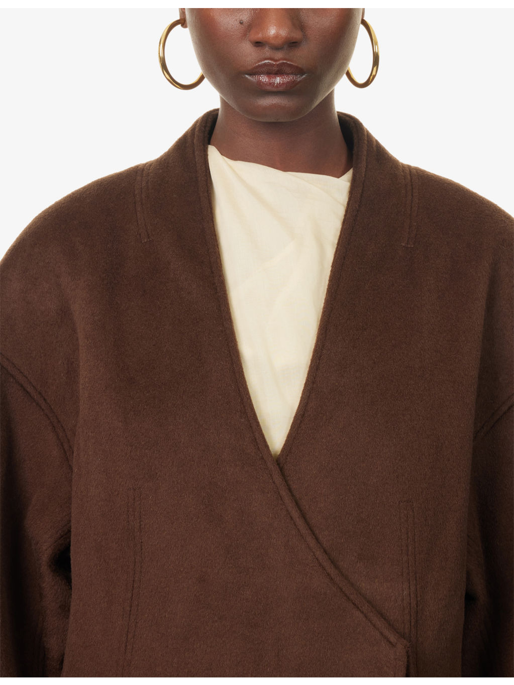 Rondo V-Neck Wool Coat - 5