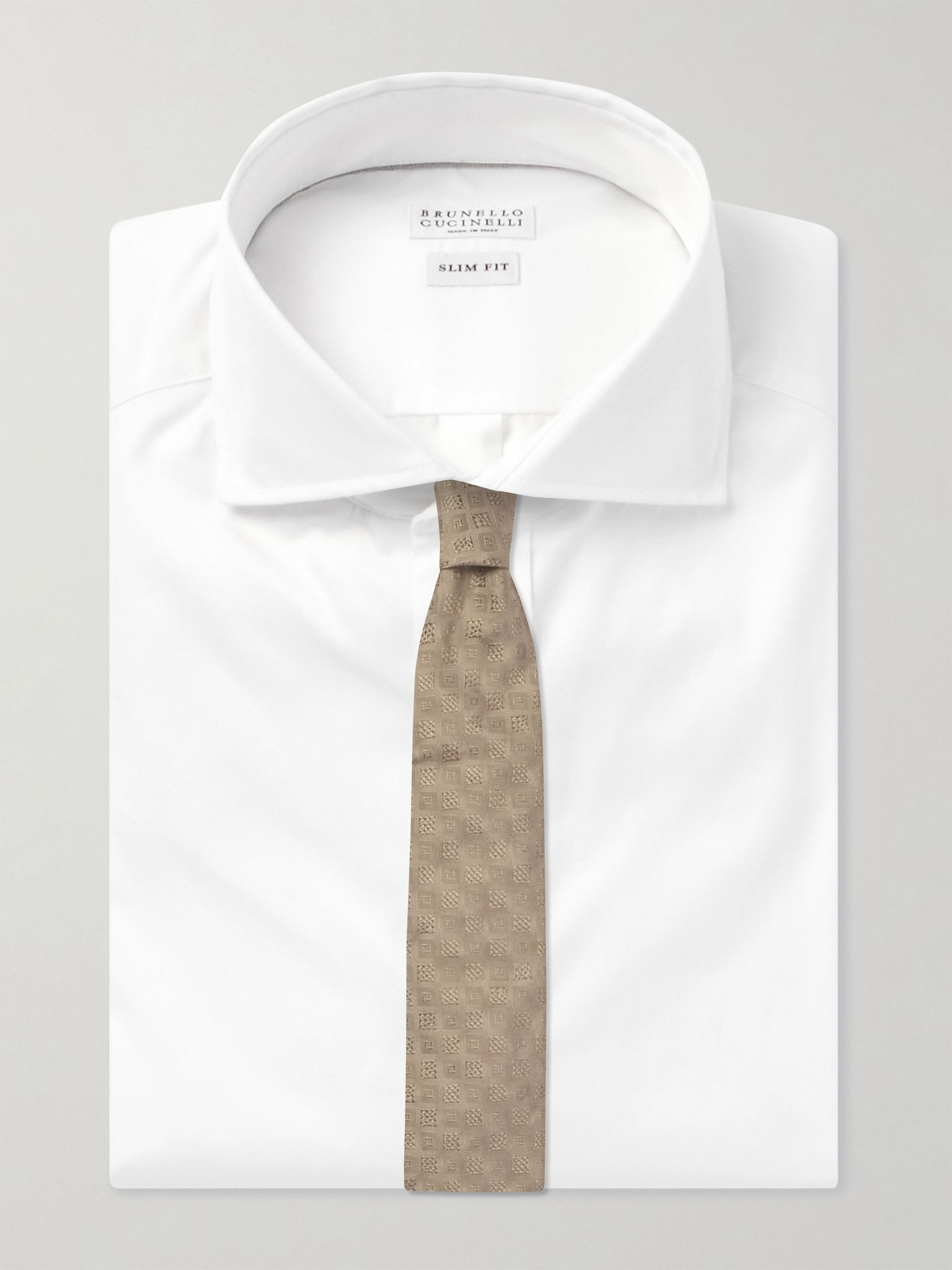 Cutaway-Collar Cotton-Twill Shirt White - 5