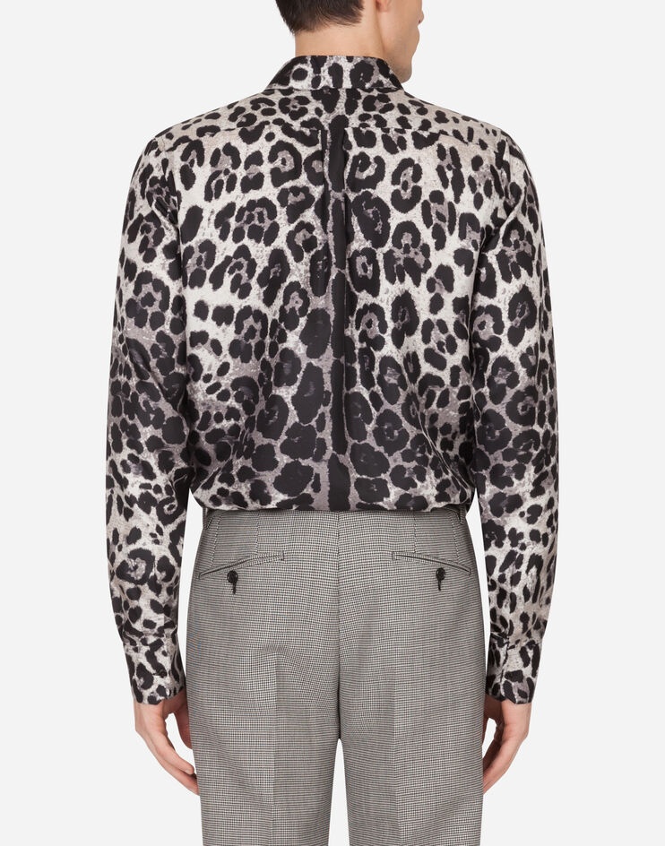 Silk Martini-fit shirt with leopard print - 2