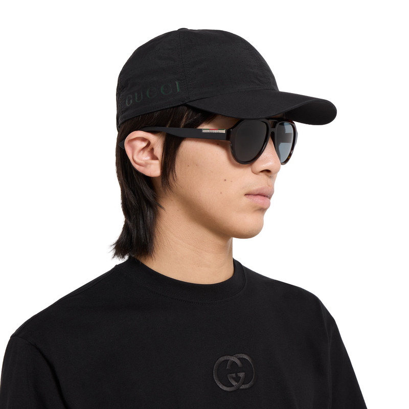Cotton baseball hat with print 3