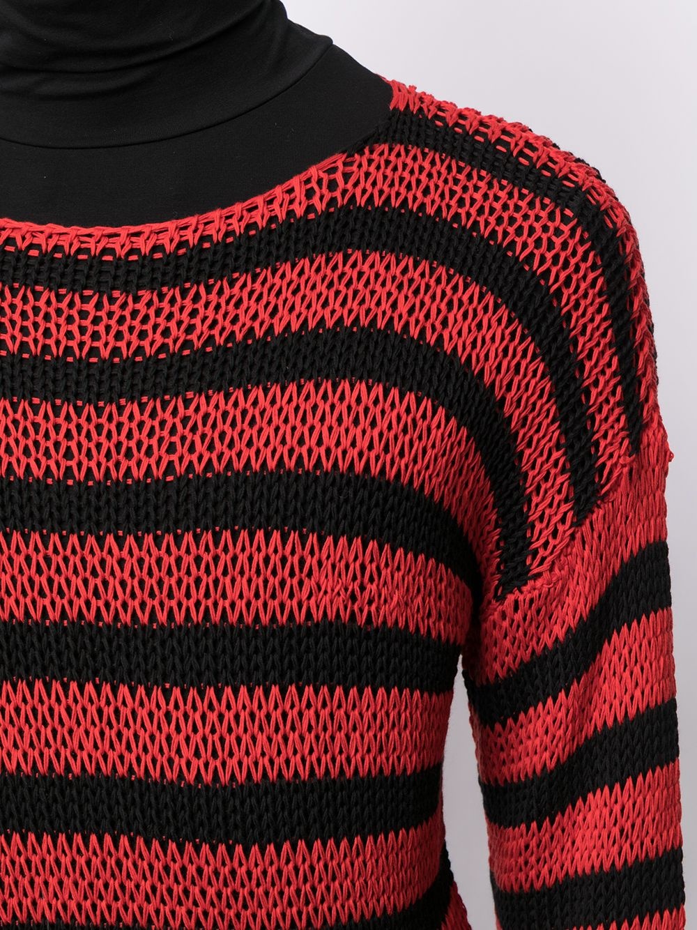 stripe knit cotton jumper - 5