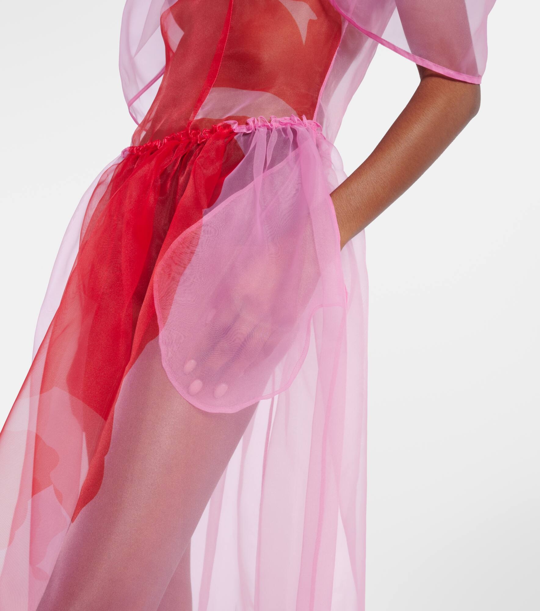 Printed organza midi dress - 5