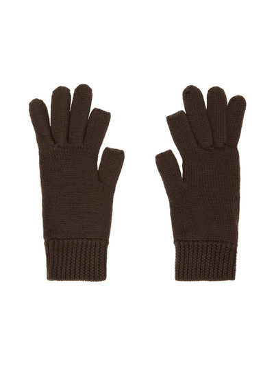 Rick Owens Brown Touchscreen Gloves outlook