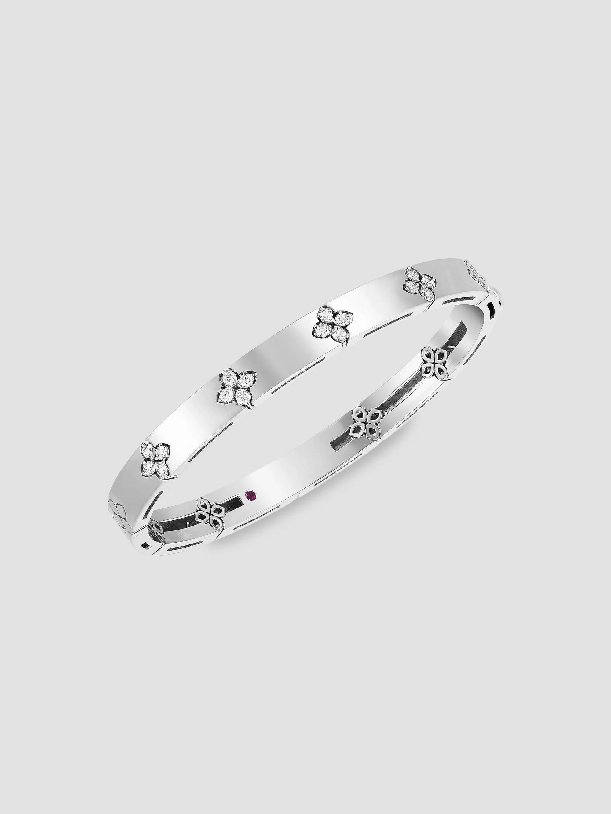 Women's Verona 18K White Gold & 0.45 TCW Diamond Hinged Bangle Bracelet - White Gold - 1