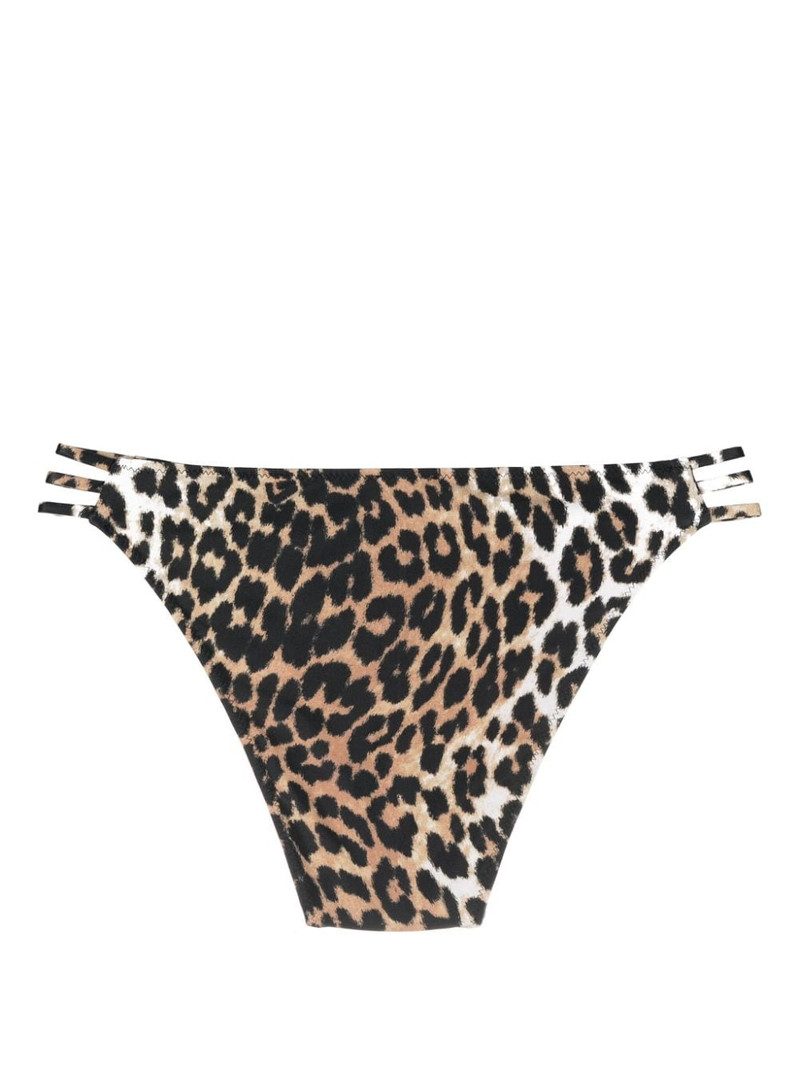 GANNI leopard-print cut-out bikini bottoms outlook