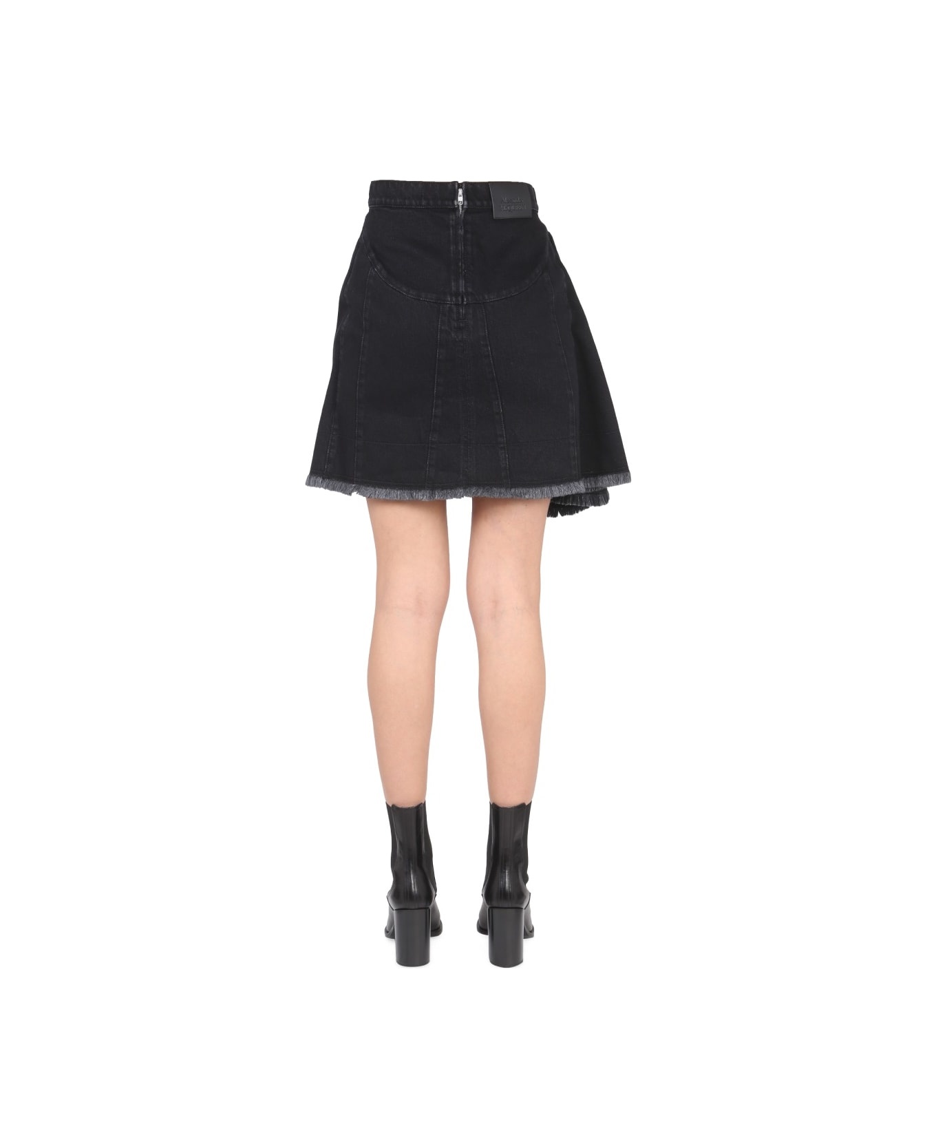 Asymmetrical Mini Skirt - 4