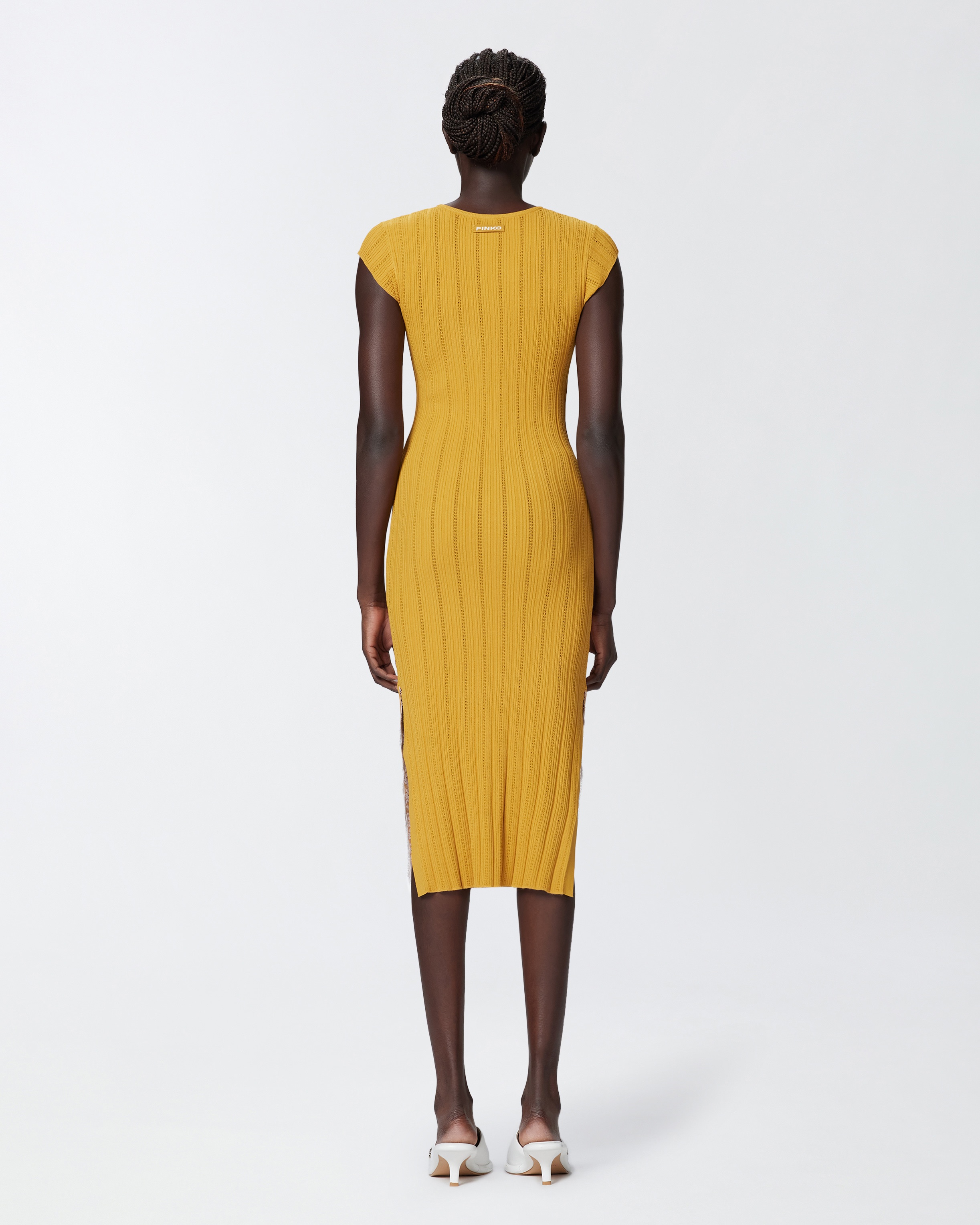 KNIT MIDI DRESS WITH OPENWORK - 4