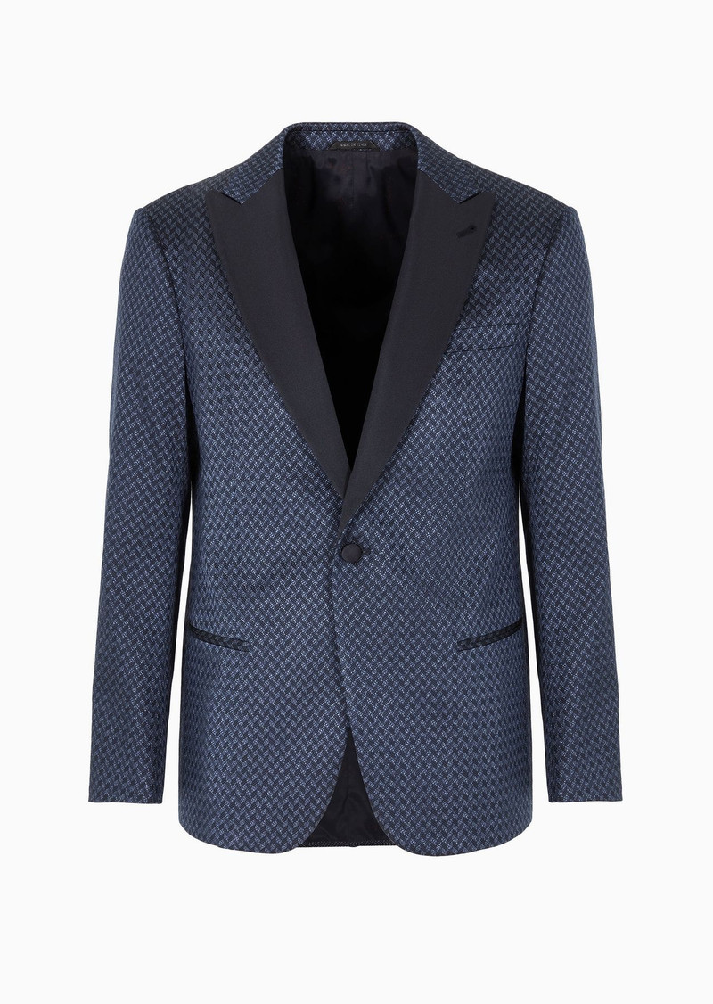 Giorgio’s single-breasted jacket in silk jacquard - 1