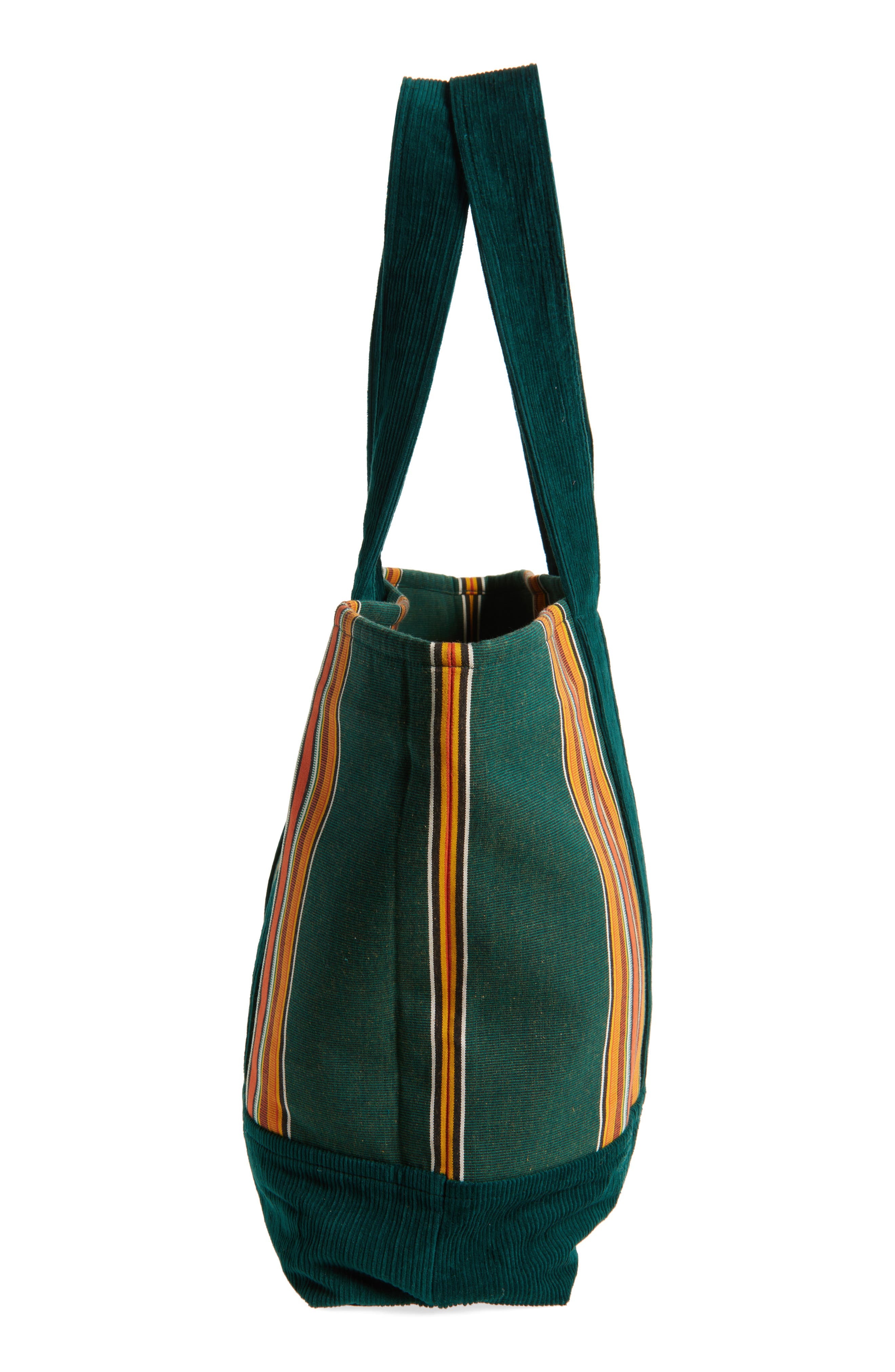 Bode Parakeet Stripe Canvas & Corduroy Tote in Green Multi at Nordstrom - 5