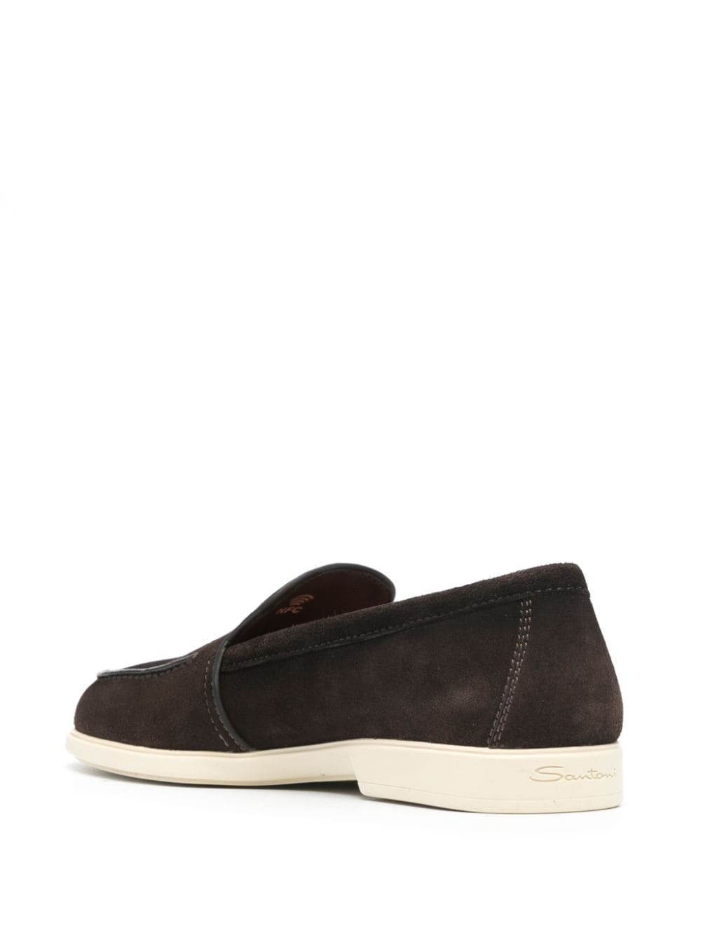 round-toe suede loafers - 3