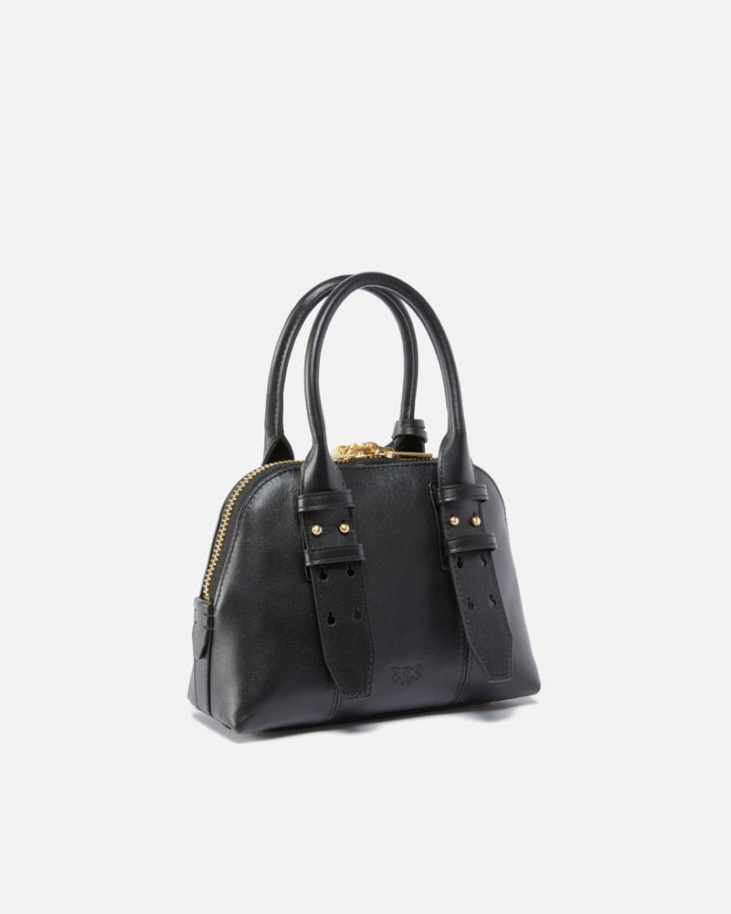 PINKO LEATHER MINI ESCAPE BAG BOWLING BAG outlook