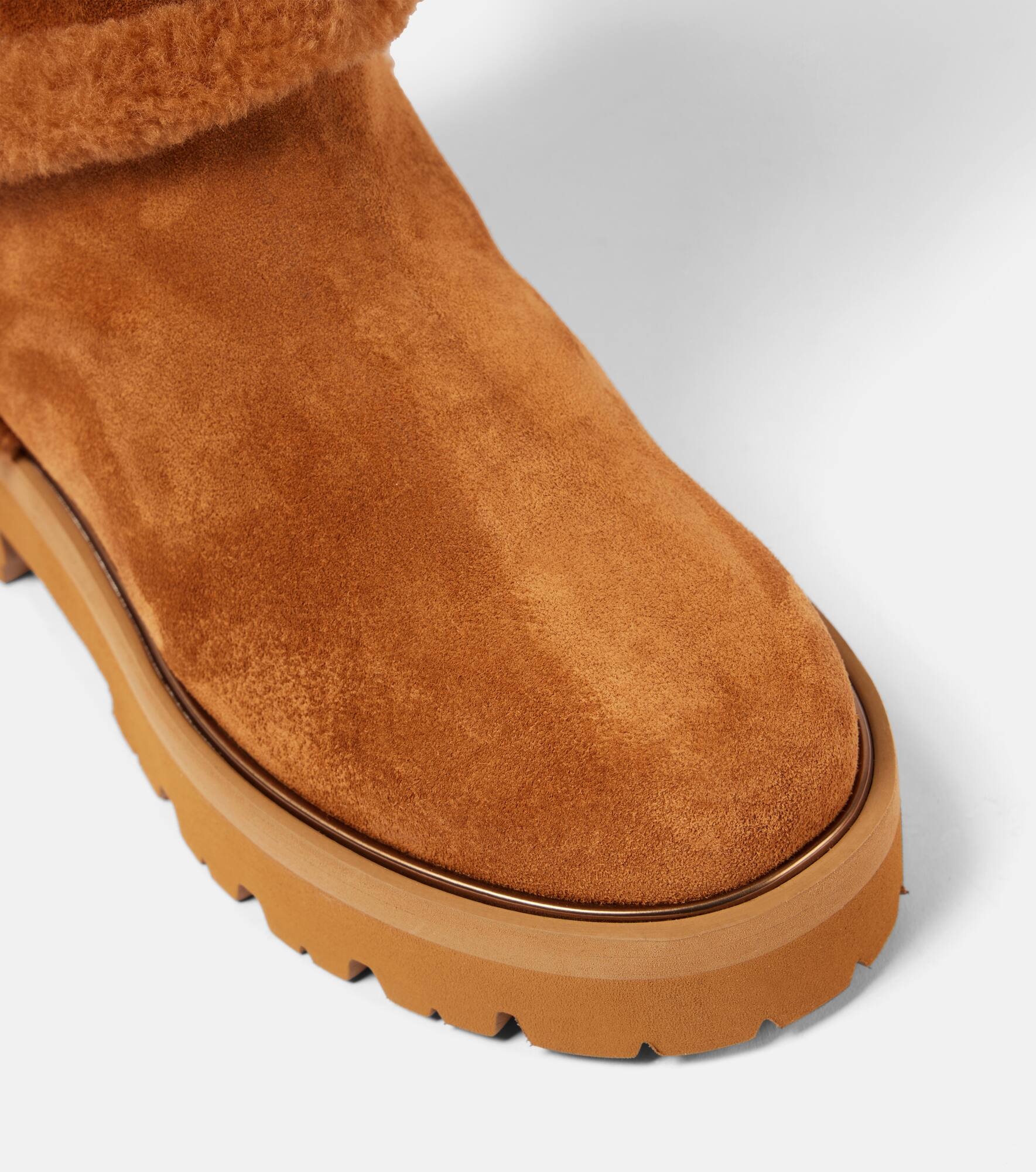 Teddi 20 shearling-trimmed suede ankle boots - 5