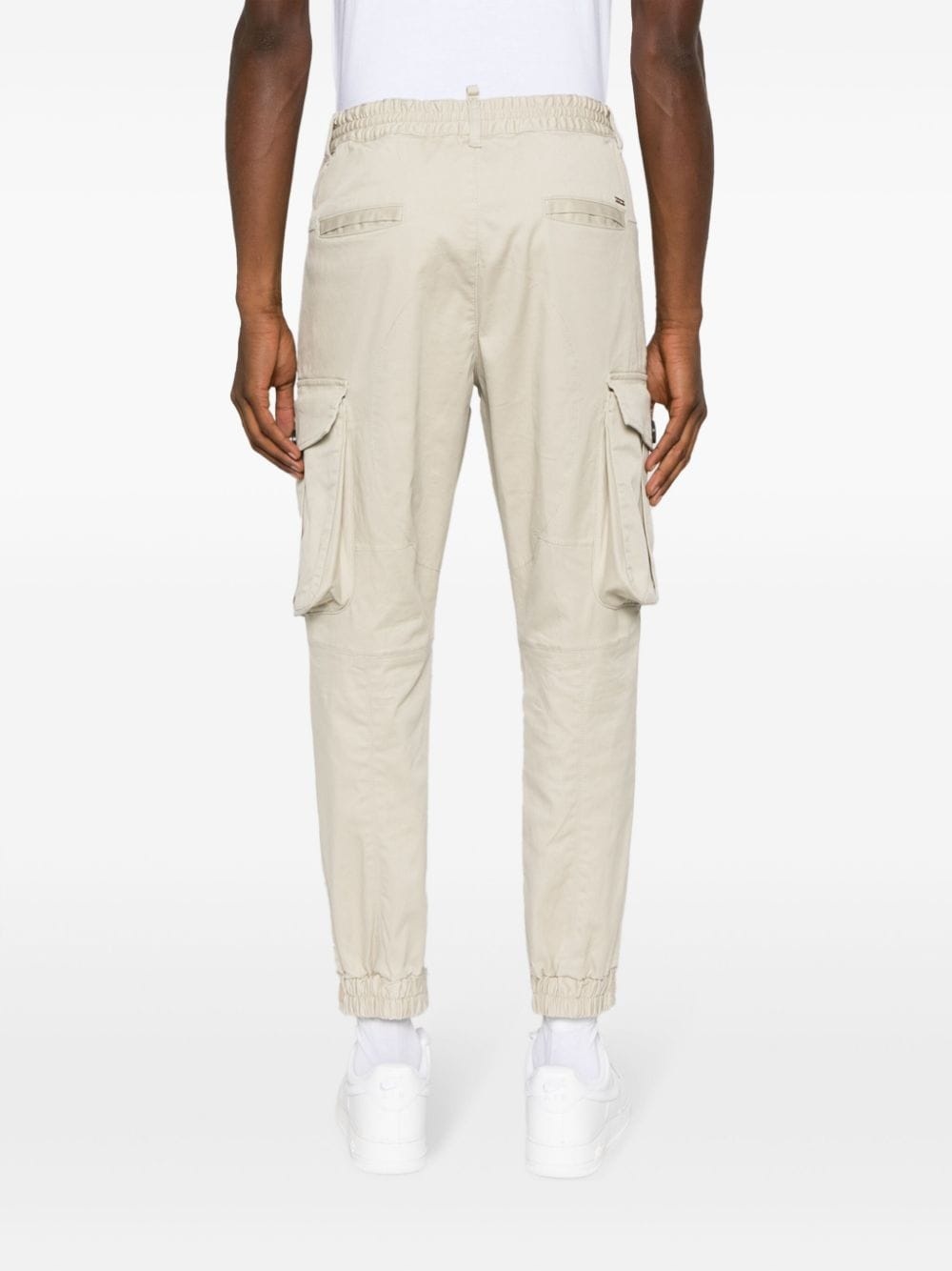 straight-leg cotton cargo trousers - 8