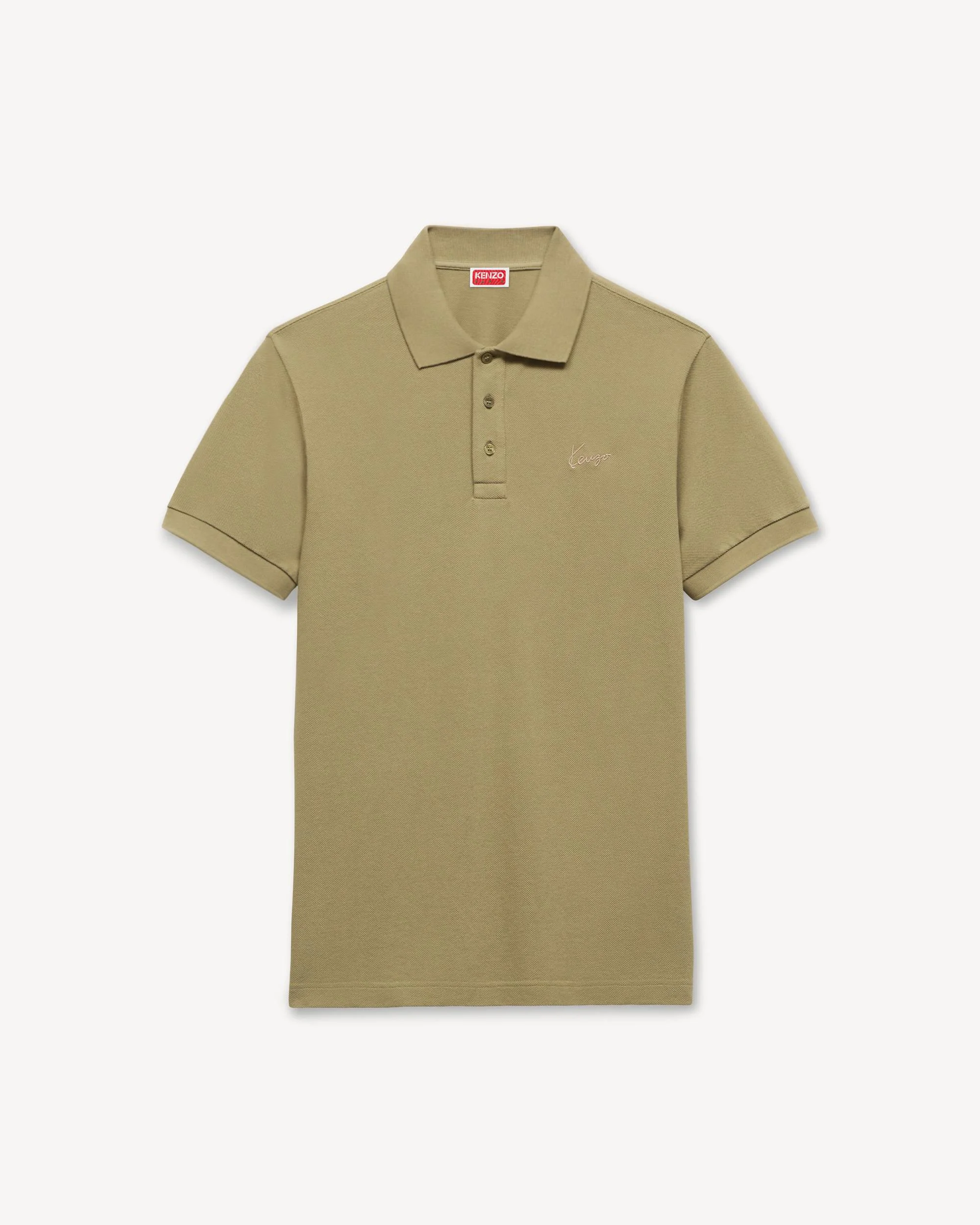 'KENZO Signature' embroidered slim polo in cotton - 1