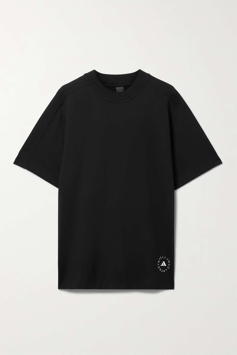 Printed organic cotton-blend jersey T-shirt - 1