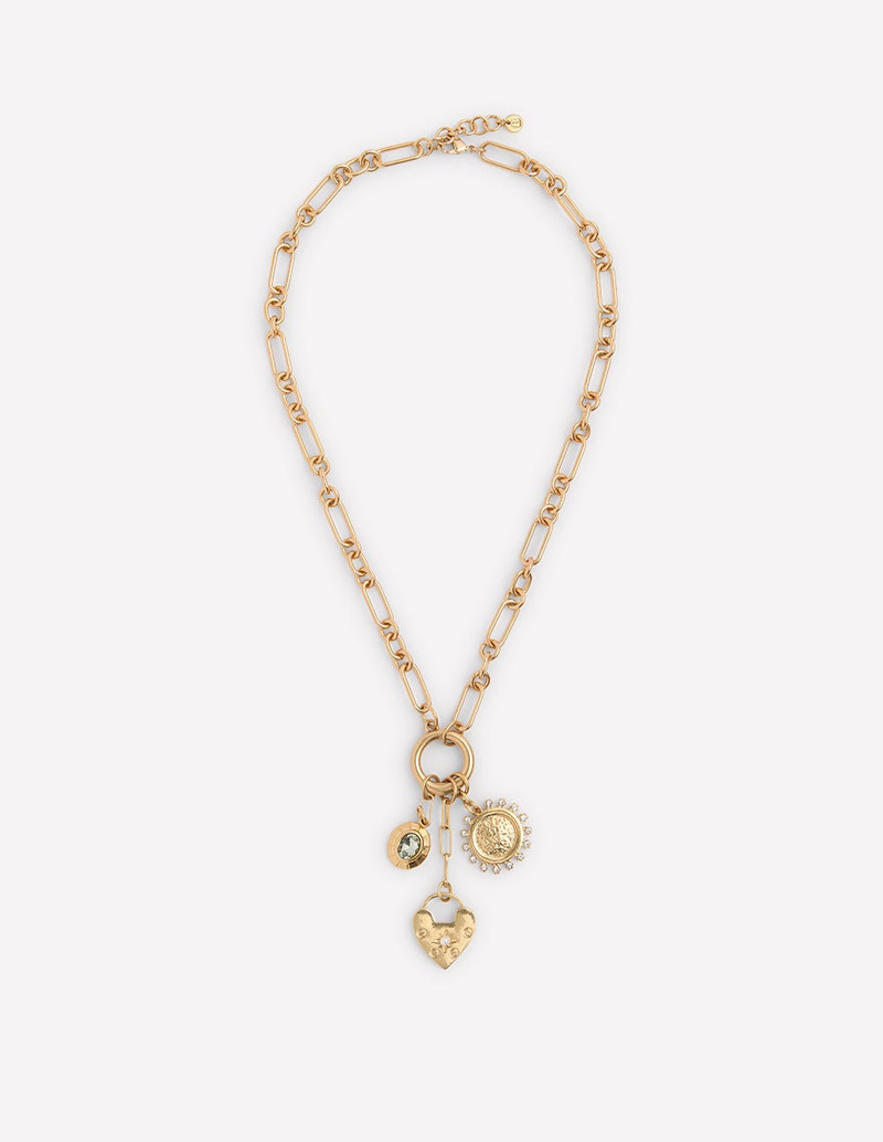 Chain Charm Necklace-Gold Colour 1