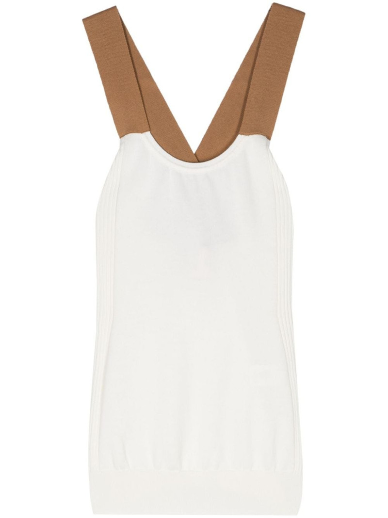 crossover-straps fine-knit top 1