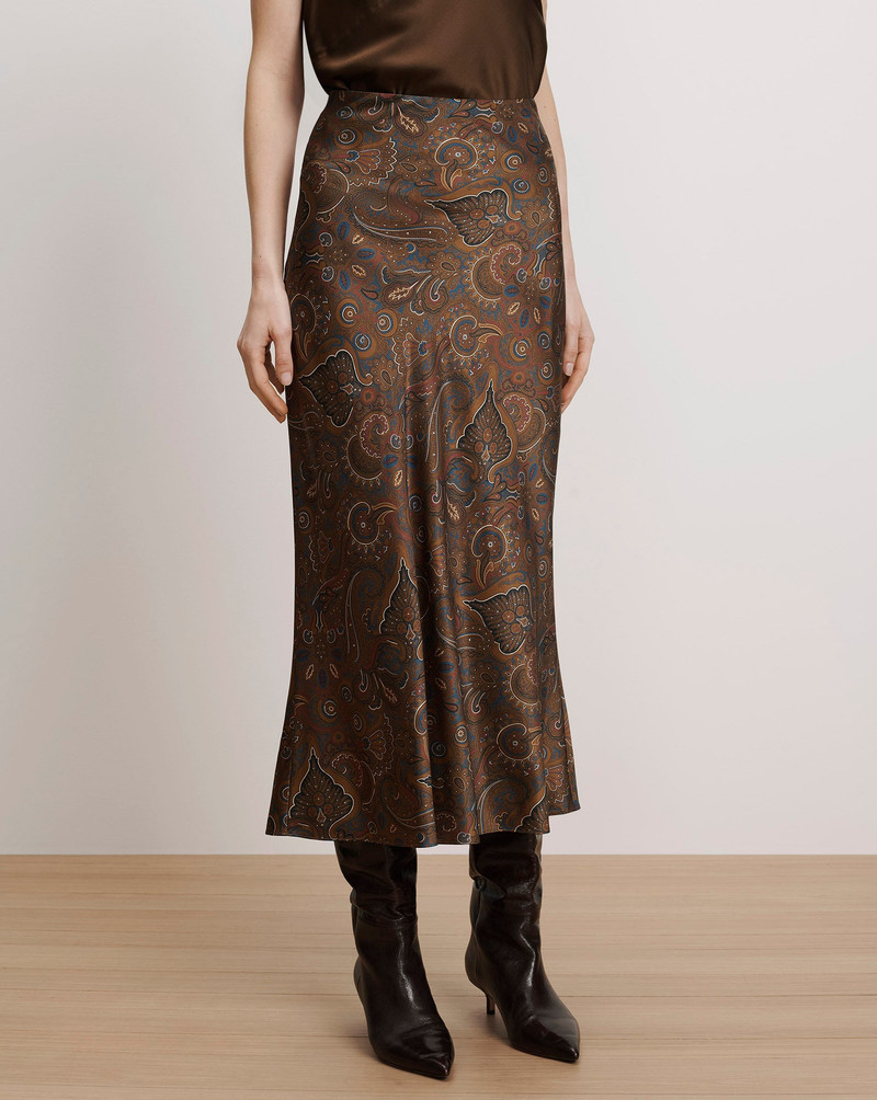 CLOVER STRETCH-SILK MIDI SKIRT 3