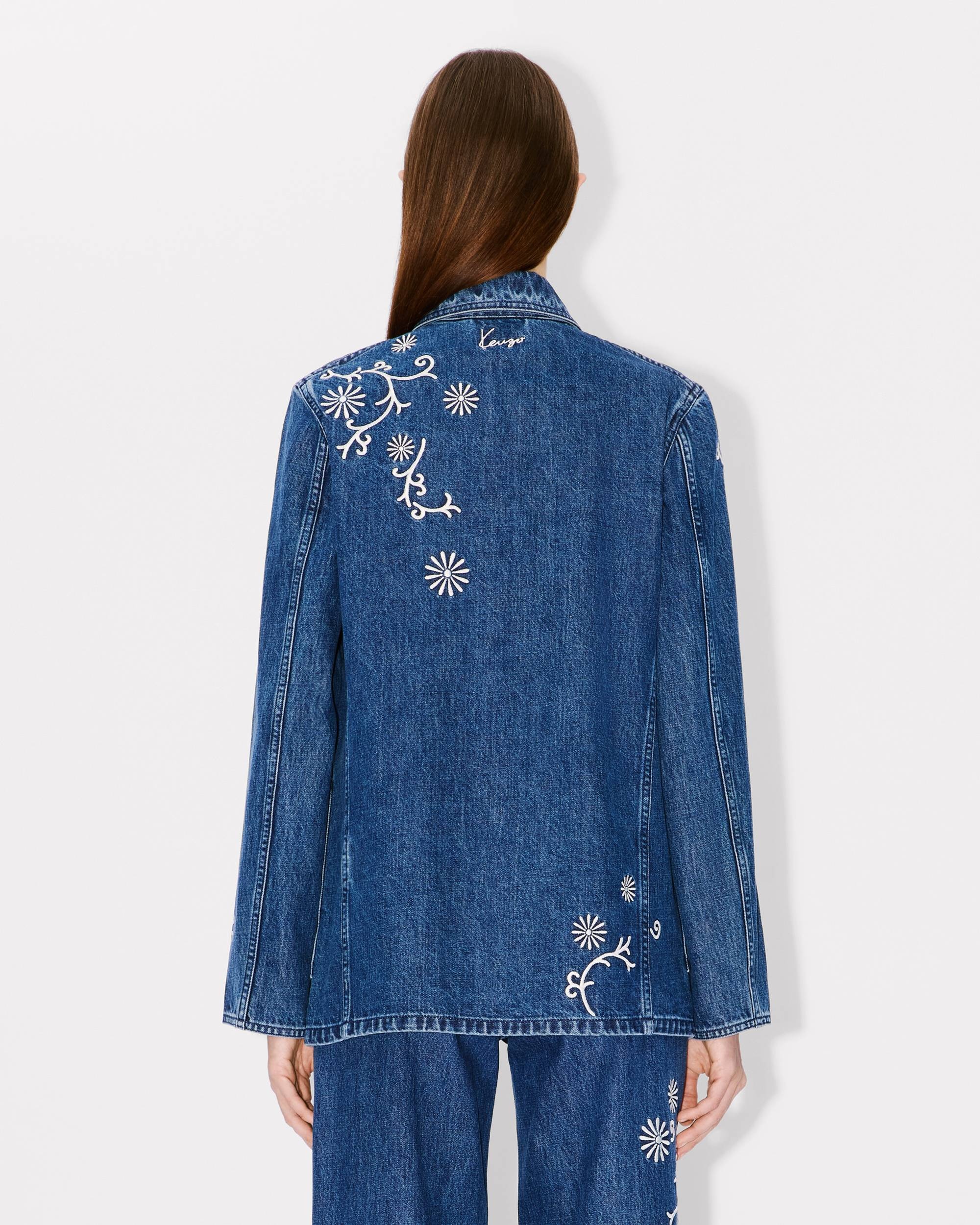 'KENZO Marguerite' embroidered workwear jacket in japanese denim - 5