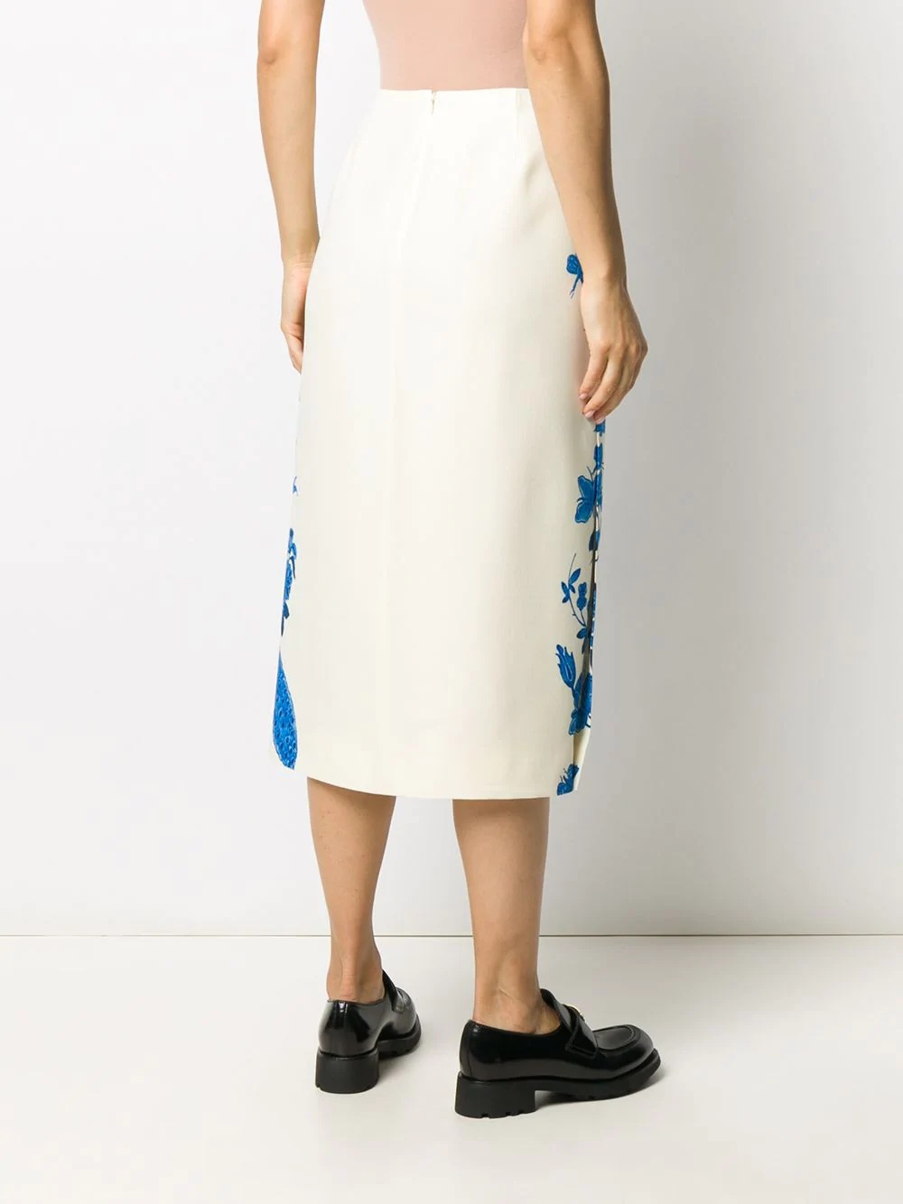 floral-print mid-length skirt - 4