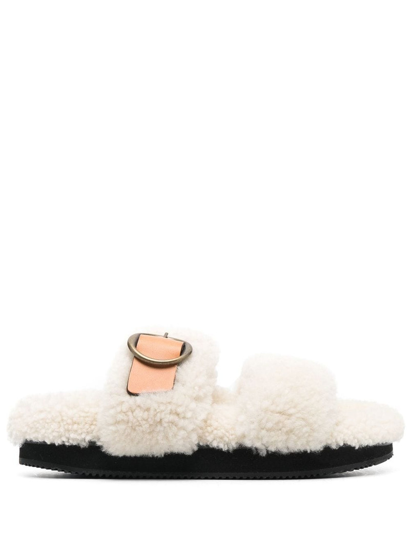 shearling buckle sandals 1