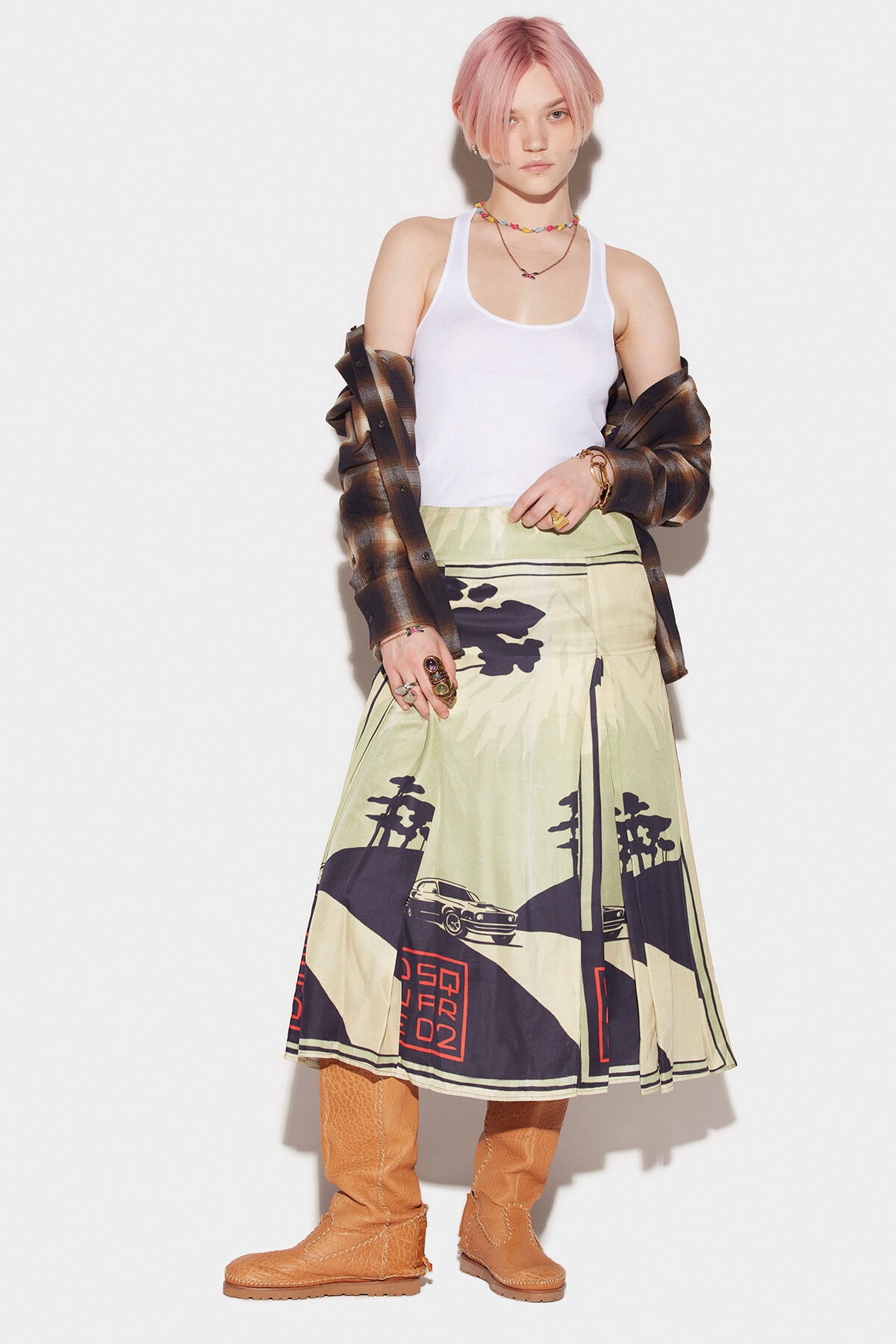 PLEATED MIDI SKIRT - 3