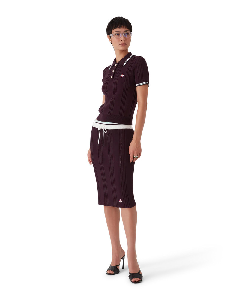 CASABLANCA Cotton Knit Short Sleeve Polo | Casablanca Paris outlook