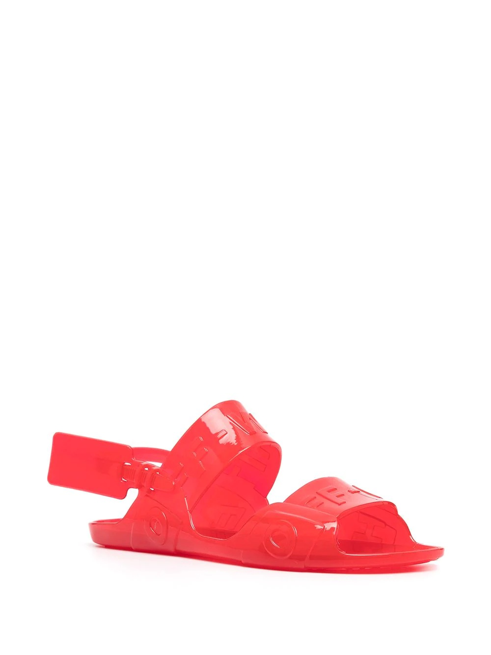 embossed logo-tape detail sandals - 2