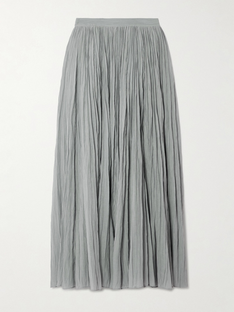 Plissé-organic Cotton-blend Maxi Skirt 1