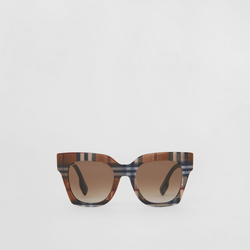 Check Bio-acetate Square Frame Sunglasses - 1
