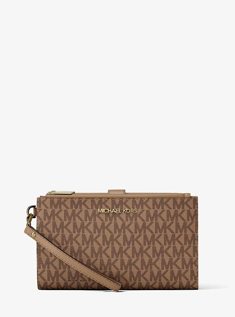 Jet Set Large Signature Logo Wristlet - 1