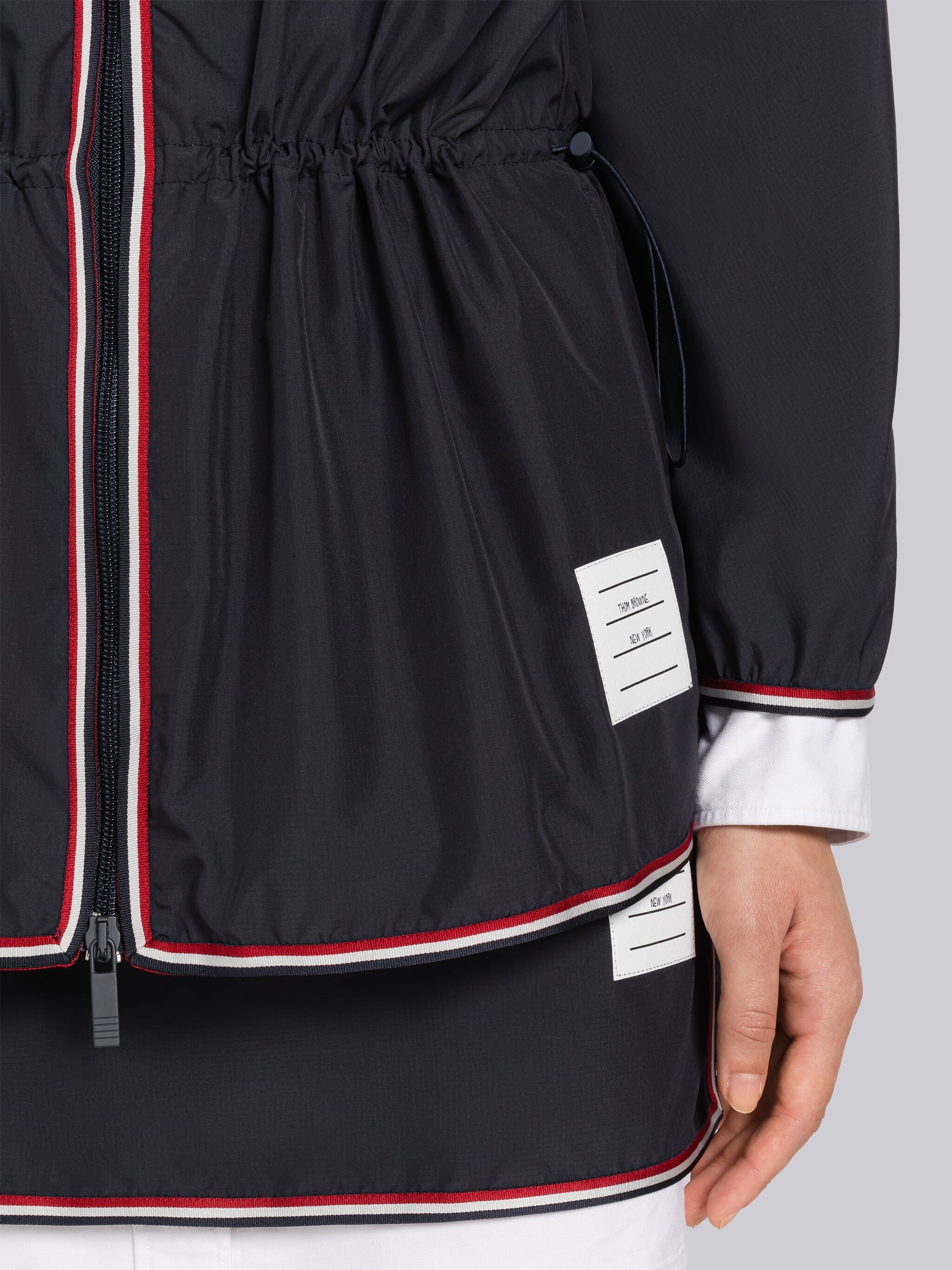 Military Ripstop Dolman Sleeve Zip Parka - 6
