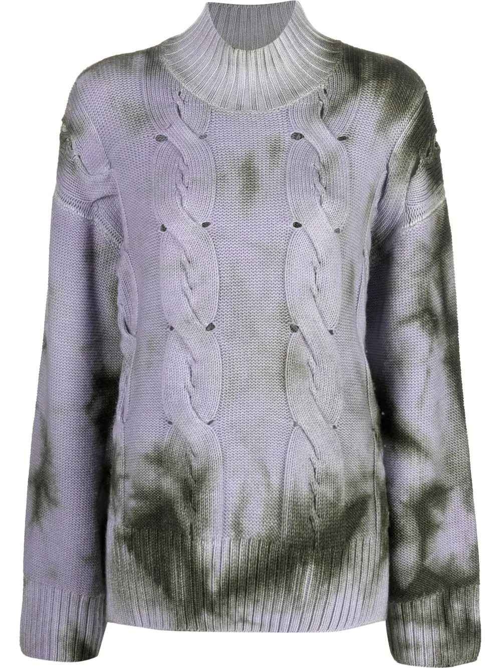 tie-die cable-knit jumper - 1