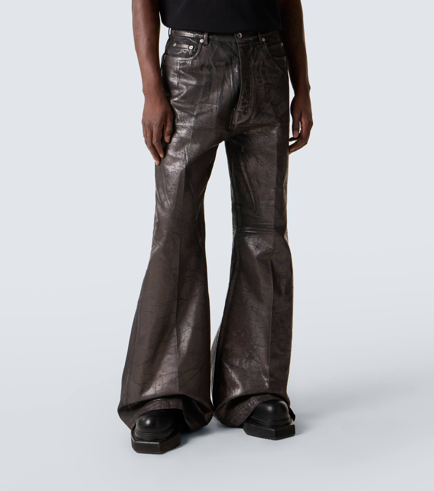 Coated wide-leg jeans - 3