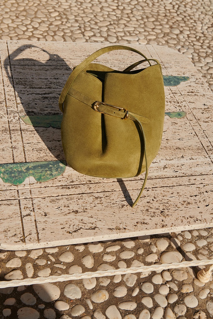 BELTED BUCKET BAG HERB SUEDE - 2