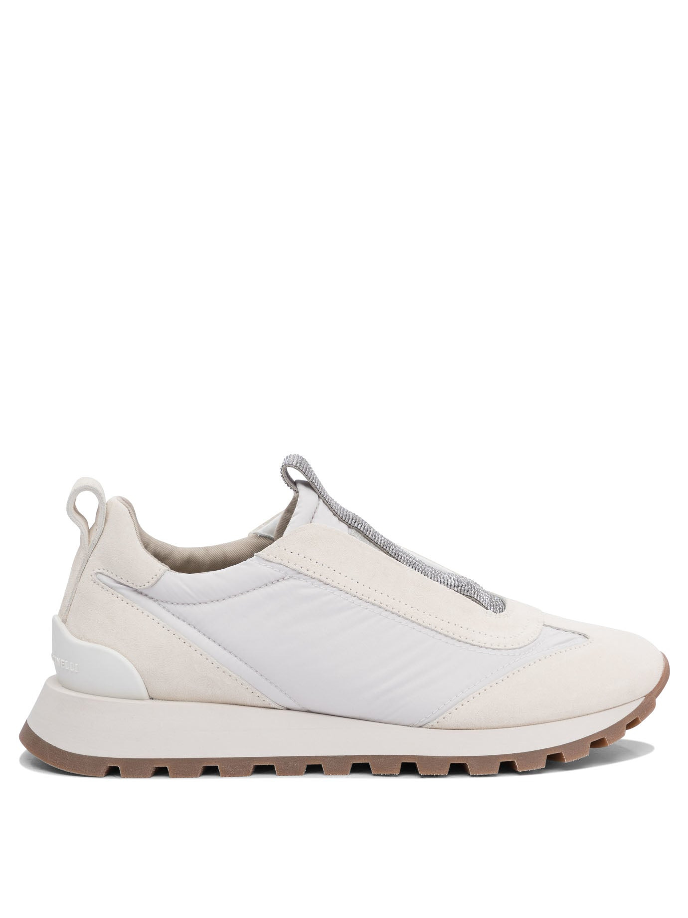 Brunello Cucinelli Women Suede And Fabric "Runners" Sneaker With Precious Detail - 1