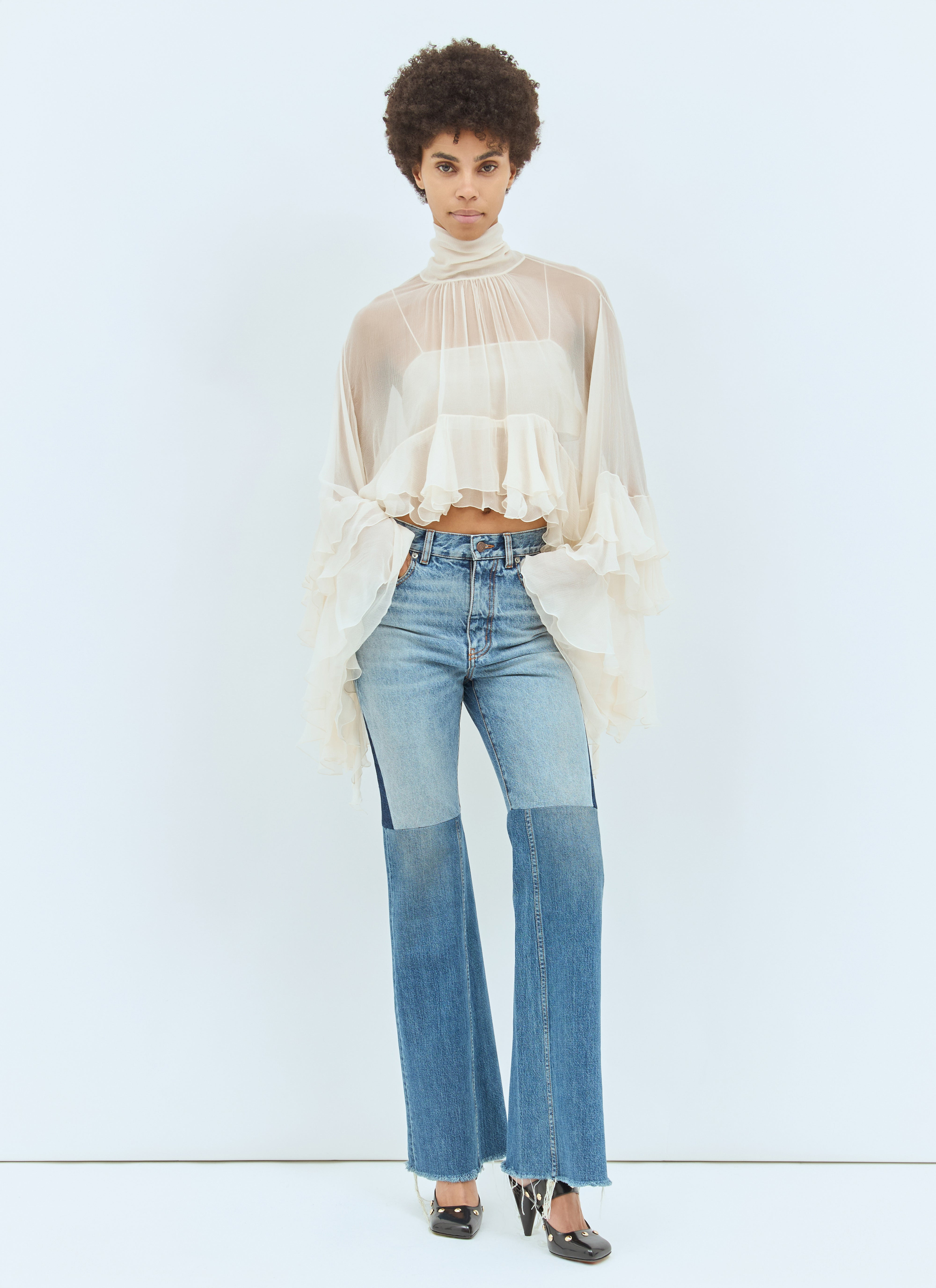 Chloé Women Flared Patchwork Jeans - 2