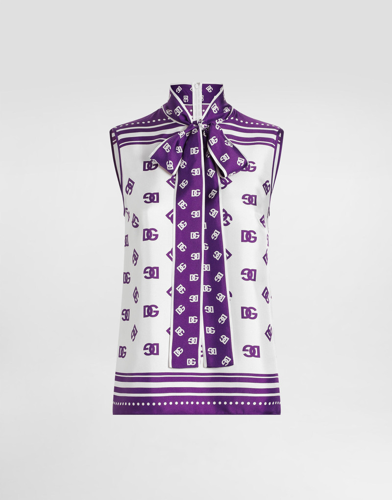 DG logo all-over silk twill top 1