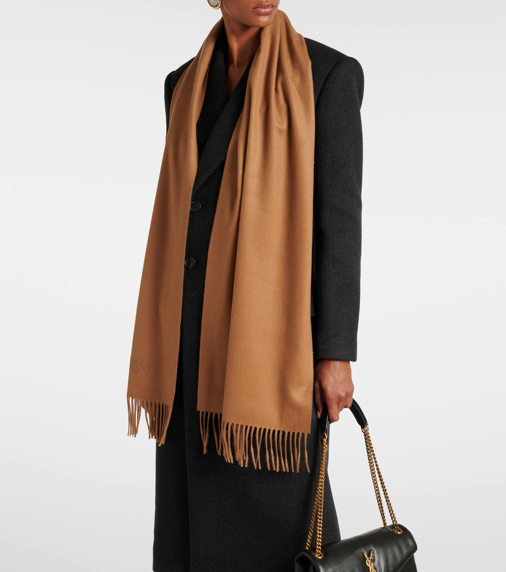Fringed cashmere scarf - 3