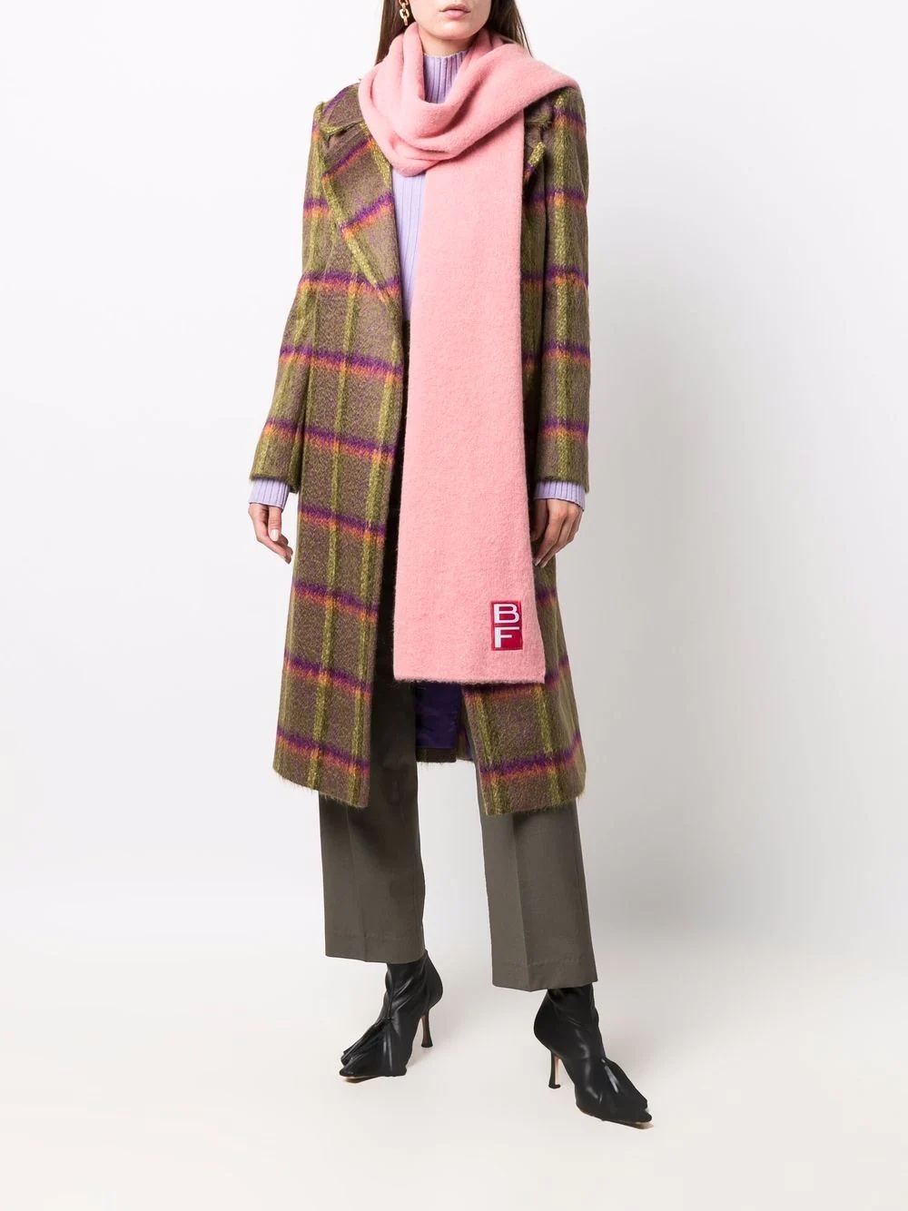 logo-patch long scarf - 2