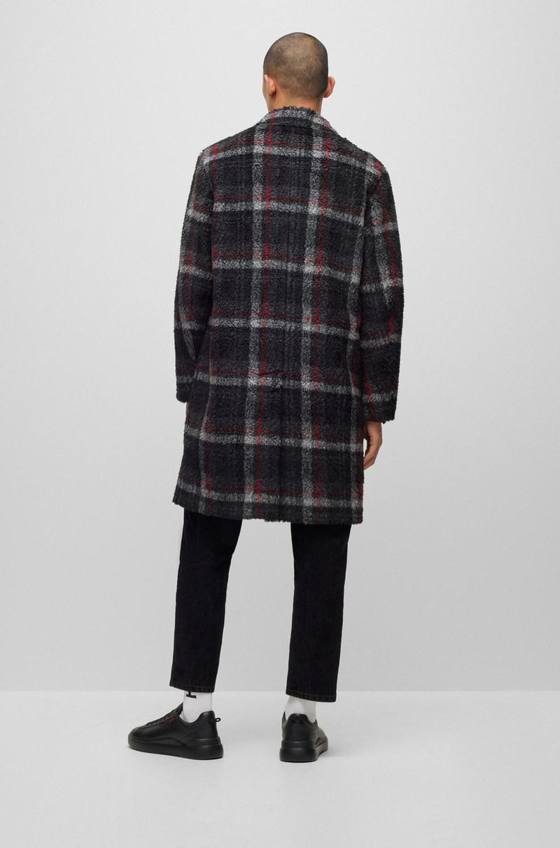 REGULAR-FIT COAT IN CHECKED TEDDY FABRIC 5