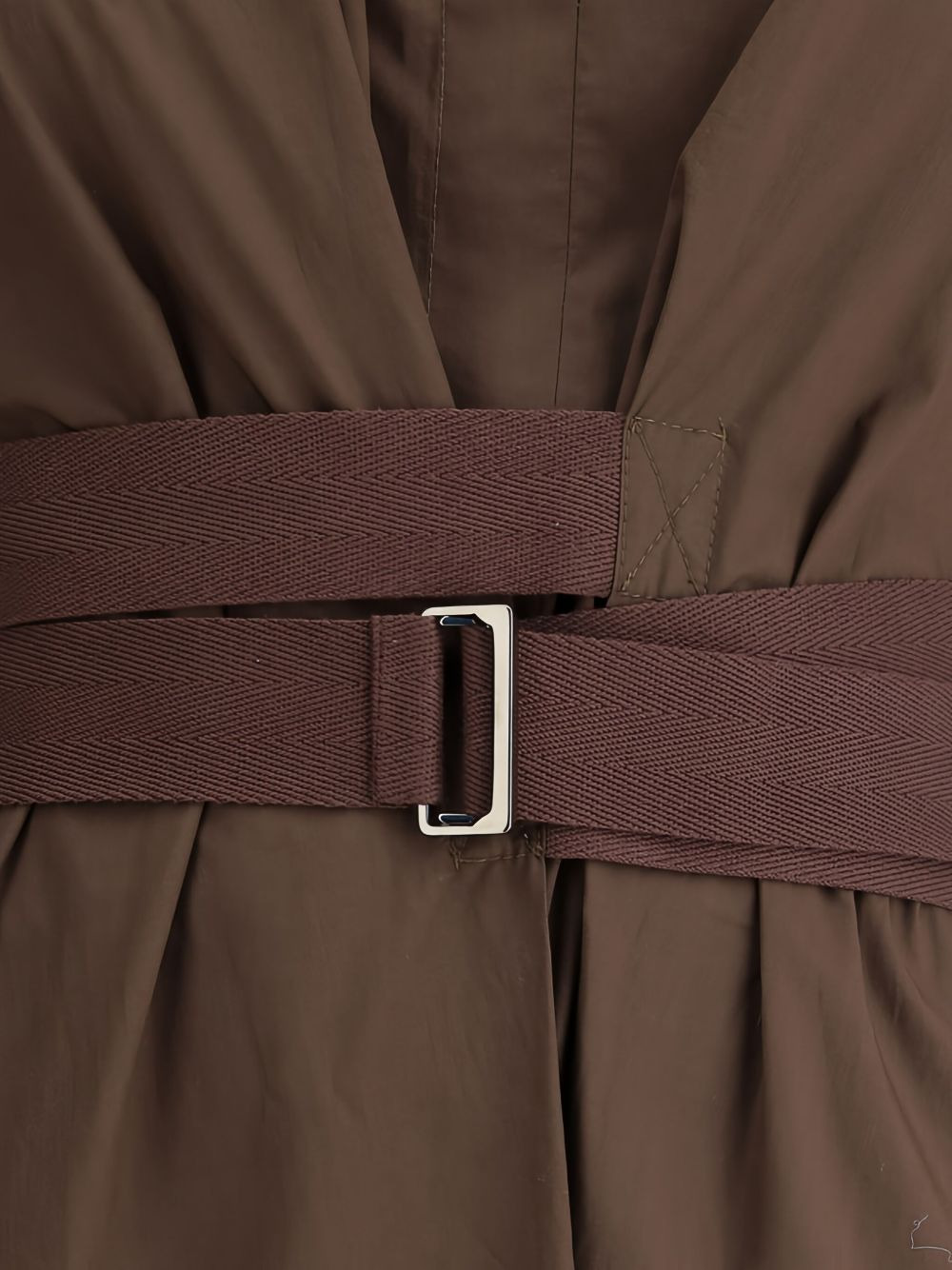 belted cotton midi dress - 4