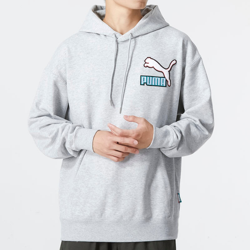 Puma Colorblock Fandom Logo Hoodie 'Grey' 537749-04 - 3