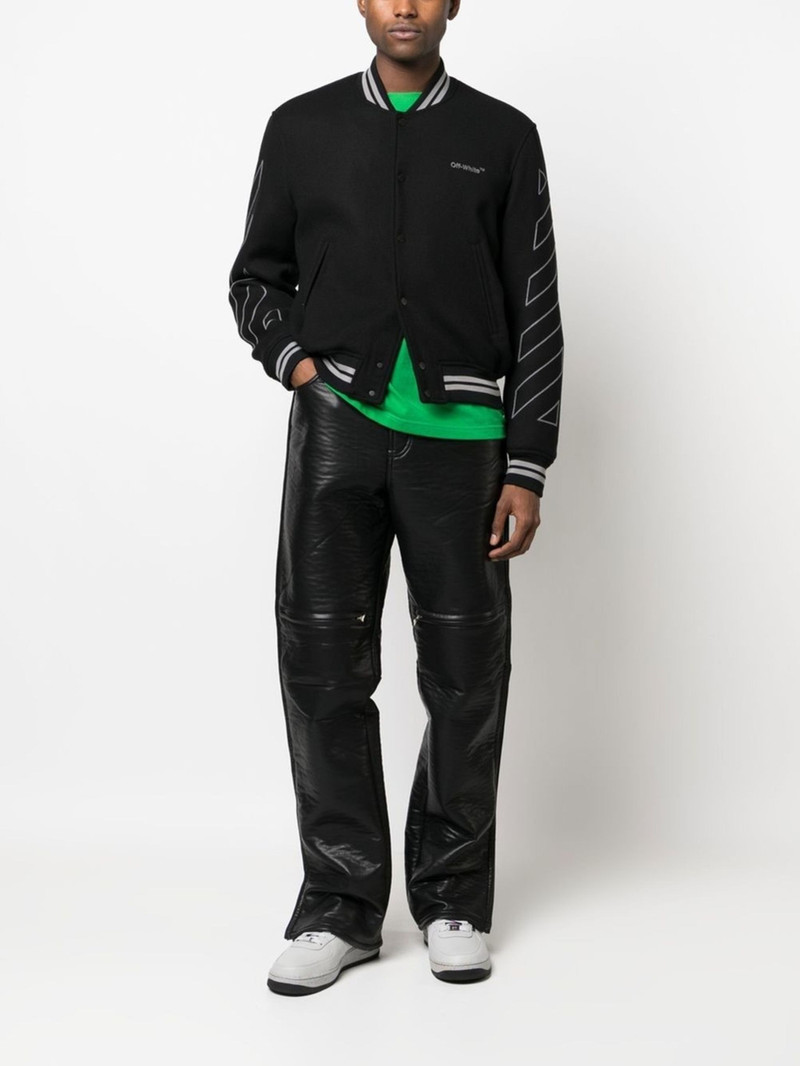 Off-White Diag logo-embroidered varsity jacket outlook