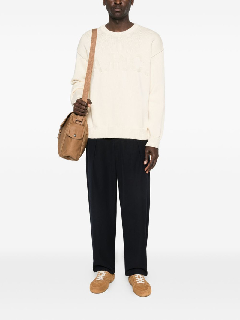 A.P.C. logo-detail crew-neck sweater outlook