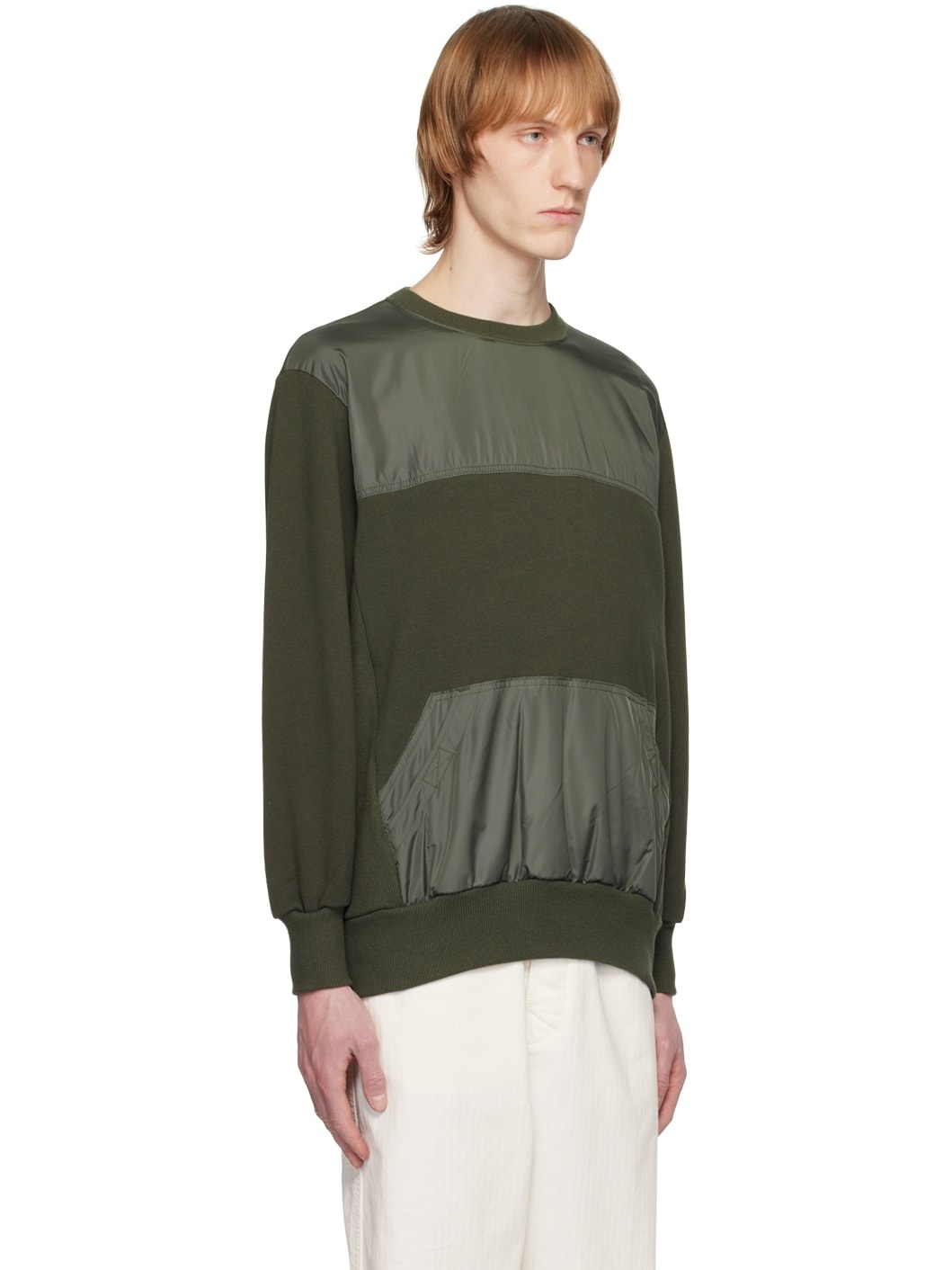 Khaki Paneled Sweatshirt - 2