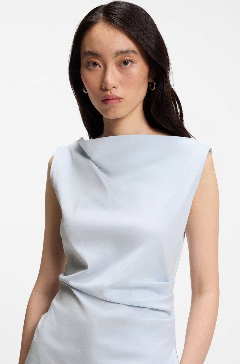 COWL-NECK ASYMMETRIC TOP IN MERCERIZED COTTON 5