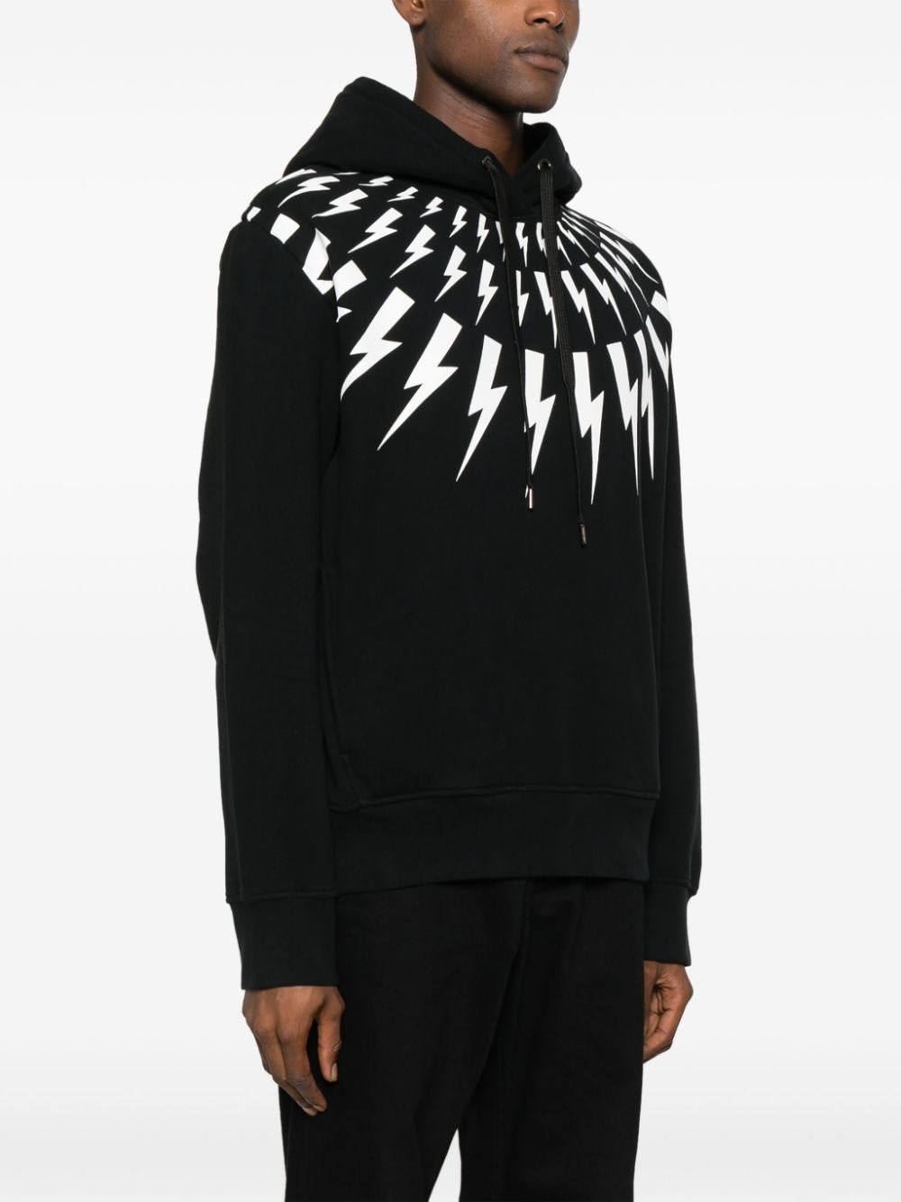 Thunderbolt-print cotton hoodie - 3